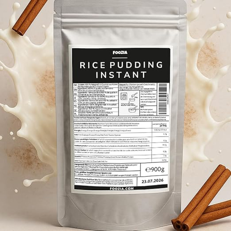 Ryžių pudingas 900 g Greito paruošimo ryžių pudingas Natūralus veganiškas be priedų Foozia