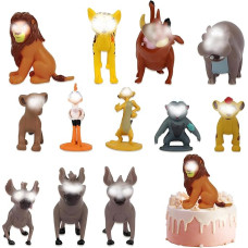 Liūto figūrėlių rinkinys, torto puošmena, Liūto karaliaus mini figūrėlių rinkinys, Liūto karaliaus figūrėlės vaikų gimtadieniams, puiki gimtadienio dovana berniukams