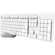 Trust Ody II Italienisches QWERTY-Layout Tastatur und Maus Set Kabellos Weiß