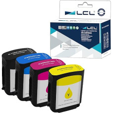 LCL profesionalios versijos suderinama rašalo kasetė 10 82 C4844A C4911A C4912A C4913A, skirta HP Designjet 100 100plus 500 500ps 500Plus 800 800ps 815 815mfp 820 (4 vnt., juoda, žydra, purpurinė)