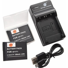 DSTE NP-FT1 ličio jonų akumuliatorius (2 vnt.) ir mikro USB įkroviklis Tinka 