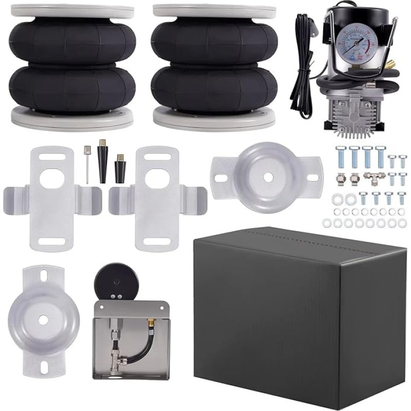 Kompatibel Mit Fiat Für Ducato 1994-2024 Air Spring Bag Suspension Kit W/Kompressor 4000kg Luftfederung Balg Tasche Unterstützen Kit Luftfeder Federbalg
