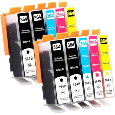 364XL spausdintuvo kasetės, suderinamos su HP 364 364 XL, skirtos HP Photosmart 5520 5510 5520 5520 5524 Deskjet 3520 Officejet 4622 4622, 5510 5520 5520 5524 6520 5515 7520, 10 vnt. pakuočių