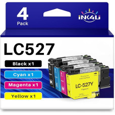 INK4U LC527 spausdintuvo kasetės, suderinamos su Brother LC527 LC527XL, skirtos Brother MFC-J4350DW MFC-J4550DW (4 vnt.)