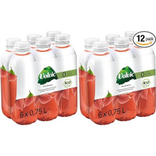 Volvic Bio Früchtetee – Erfrischungsgetränk mit Früchtetee-Aufguss und rote Früchte Geschmack – Ohne Zucker und ohne Kalorien – 6 x 0,75 l (Packung mit 2)