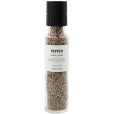 Nicolas Vahé - White Pepper - 175 g - in Glass Bottle with Integrated Spice Mill