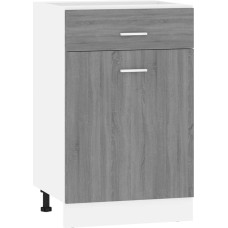 vidaXL Lyon Base Cabinet with Drawer, Grey Sonoma, 50 x 46 x 81.5 cm, Kitchen Cabinet, Catering Cabinet, Catering Furniture, Kitchen Furniture, Storage Cabinet