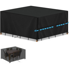 Sodo baldų dangtis, sodo stalas, neperšlampamas svetainės baldų dangtis, UV spinduliams atsparus 420D Oksfordo audinys, apsauginis dangtis, sodo baldai, balkono baldų dangtis, 200 x 140 x 90 cm