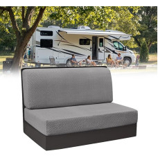 Motorhome sofos dangtis, 2 dalys (1 rinkinys) Karavanas sofos sėdynės pagalvėlė padengti Stretch Jacquard RV sėdynių dangteliai Camper Loveseat sofos baldų apsauga plaunamos pagalvėlės apsauginiai dangteliai priekaboms (šviesiai pilka)