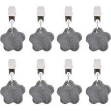 8 vnt. staltiesės svoriai iš natūralaus akmens su spaustuku, staltiesės svoriai lauko staltiesės pakabukas sunkus, staltiesės laikiklis akmeninis staltiesės pakabukas vakarėliui piknikui, 4 x 4 x 1 cm, 26 g už vienetą (B)