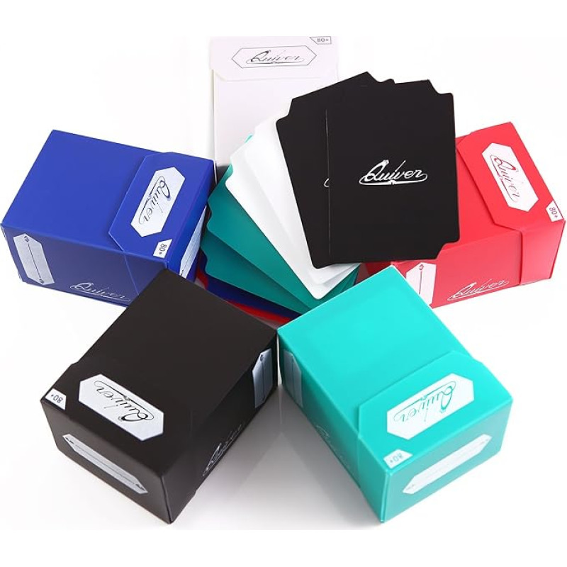 Quiver Time MTG / Pokemon / YuGiOh standartinio dydžio kortų kaladės | 5 dėžučių rinkinys | Balta, juoda, mėlyna, raudona ir žalia