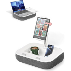 Viozon Tablet Stand with Cushion, Kindle Holder, Lap Desk with Silicone Cup Holder and Storage