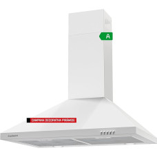 Corberó KURAMATHI760W Decorative Cooker Hood Pyramid White 70 cm Flow Rate 621.71 m³/h 165 W 3 Speeds 2 x Aluminium Filters Carbon Filter Energy Efficiency A