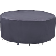 F&J Outdoors Garden Furniture Cover Round Waterproof Eco-Friendly UV Resistant Never Fade for Medium Small Furniture Sets Grey 190cm Diameter