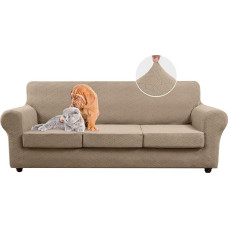 Couchbezüge für 3 Kissen, Couch, Sofa, hohe Dehnbarkeit, dicke Sofabezüge, Möbelschutz, passende Schonbezüge für Hunde, 4 Stück