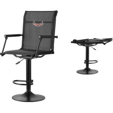 VEVOR sulankstoma kėdė Kempingo kėdė Žvejybos kėdė su paminkštintais porankiais, reguliuojamo aukščio sulankstoma kėdė Sodo kėdė (136 kg keliamoji galia), 360° tyliai besisukanti, skirta piknikui, sodui, lauke, žvejybai