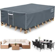 Lauko baldų dangteliai, vandeniui atsparus lauko dangtelis 500D Heavy Duty All Weather Protection Stačiakampio formos lauko dangteliai sodo baldams, 110