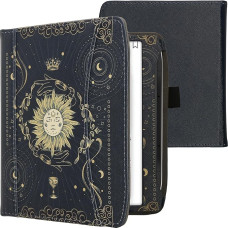 kwmobile Flip Case Compatible with Pocketbook Era/Era Colour - Front Compartment Hand Strap - Tarot Cards Dark Blue Yellow Black