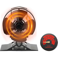 Kaminventilator 4 Blätter Kamin Ofen Ventilator, CRSURE Stromloser Feuerstelle Kaminöfen Wärmebetriebener Mini Ofenventilator Große Räume für Kaminofen Holzöfen Umweltfreundlich