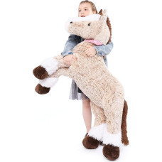 MorisMos Giant Horse Cuddly Toy XXL, Light Brown Large Pony Horse Plush Toy, Birthday Christmas Gift Children Baby 120 cm Long