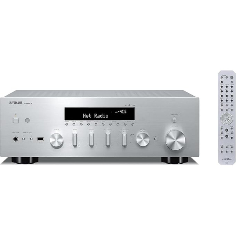 Yamaha R-N600A Network Receiver - Silver - State-of-the-art TOP Art Structure and Pure Direct Mode - MusicCast - Sabre ES9010K2M 384 kHz, 32-bit DAC