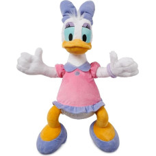 Disney Store Official Daisy Duck Medium Soft Toy for Kids, Cuddly Character with Fuzzy Texture and Embroidered Details in Pink and Purple Dress, Plushy Suitable for All Ages