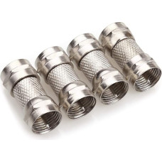 NANYI F-Connector Coaxial Cable Extension Coupling for Coaxial Cable for F81 TV Coaxial Cable, Coaxial Cable for TV Cable, F-Connector Adapter Satellite F-Type Screw Connection Socket - 4 Pack