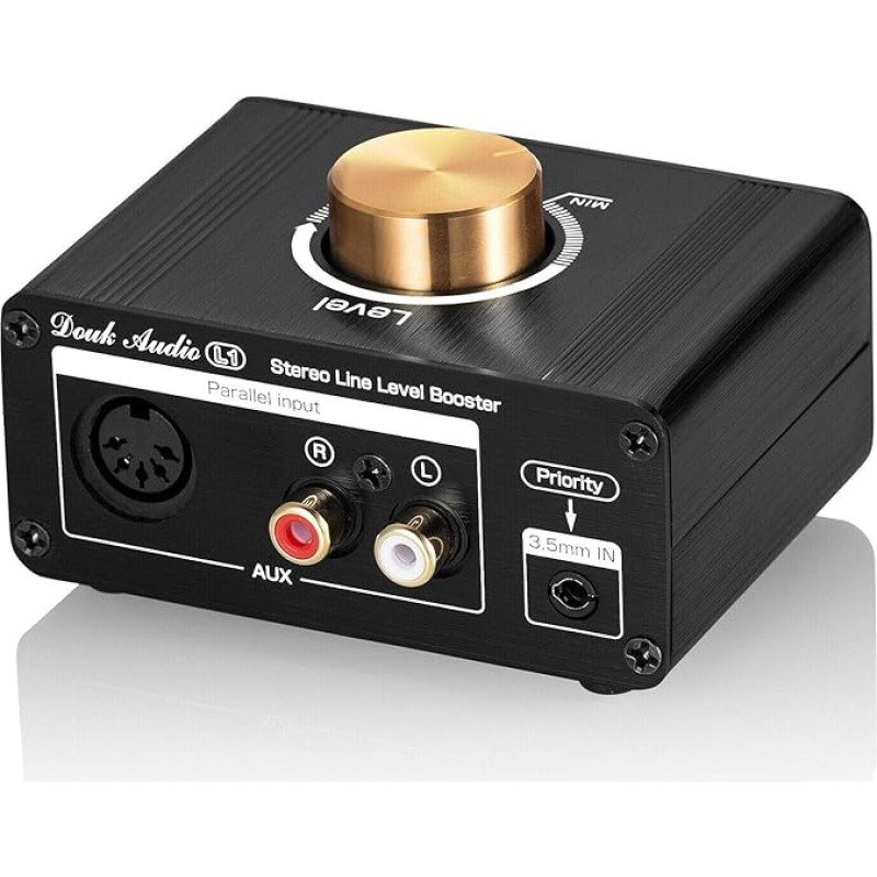 Mini Stereo Line Level Booster Amplifier Audio Preamp for MP3, iPod, iPad, iPhone, 20 dB Gain + Volume Control