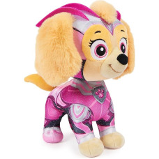 PAW PATROL: The Mighty Movie Movie Skye Superhero Plush Figure 30 cm with Glitter Uniform and Cape Toy Suitable for Toddlers