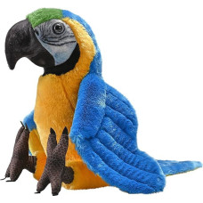 Wild Republic Artist Collection Blue Yellow Macaws Gift for Kids 38cm Plush Toy Filling Material Made from Spun Recycled Water Bottles