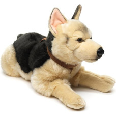 Uni-Toys - German Shepherd Dog Lying Down (with Harness) - 65 cm (Length) - Plush Dog, Pet - Plush Toy, Cuddly Toy