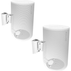 EMAQUIN Pair of Wall Brackets for Sonos Era 100 Speakers (Swivelling and Tilting, Compatible with Sonos Era 100, White Pair)