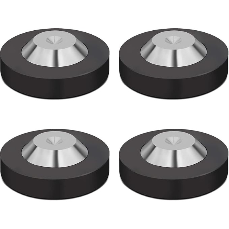 YuanYong Speaker Feet, 4 Pieces, 39 mm x 13 mm with POM Stainless Steel Speaker Pads, HiFi Devices Feet for HiFi Speakers, Subwoofer, Audio Amplifier, DAC and CD Player (Black)