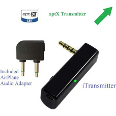 KOKKIA AirConnect_aptX: Airplane in-flight Bluetooth Transmitter with aptX, Lets You Untether from Seats, Freely Enjoy Airplane's Audio in Cabin, Along aisles or in restrooms. Compatible with AirPods.