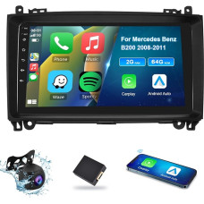 Hodozzy Carplay Car Radio for Mercedes Benz B200 W169 W245 W639 Sprinter Vito Viano Android Car Radio with Sat Nav, 9 Inch Touchscreen with Android Car/WiFi/GPS/RDS/FM/Bluetooth/USB + Reversing Camera