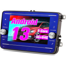 DDKUS 4G + 64G Android 13 Car Radio with GPS Navigation for VW Golf 5 T5 Touran Polo Sharan Passat Tiguan Seat 7 Inch Touch Display Bluetooth Car GPS Navigation Octa Core Support CarPlay Android Car