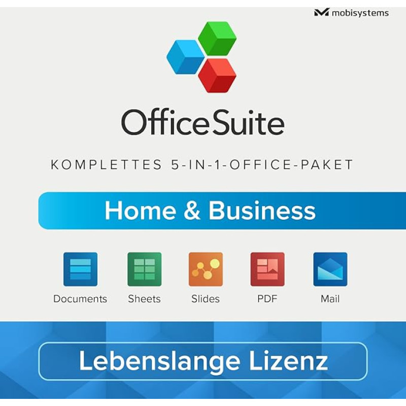 OfficeSuite Home & Business – Lebenslange Lizenz – Documents, Sheets, Slides, PDF, Mail & Calendar für 1 Windows PC