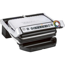 Tefal OptiGrill Contact Grill, 6 Programmes, Cooking Level Display, Removable Plates, Manual Mode, Electric Grill, Stainless Steel, GC705D16