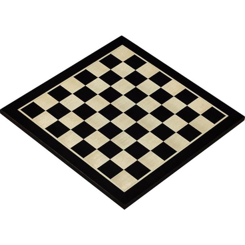 Sunrise Chess & Games Šachmatų lenta Nr. 5 Be koordinačių Inkrustuota hebanuota turnyrinė lenta Elegantiško dizaino dovanų idėja Idealiai tinka vidutinio dydžio figūroms Laukas 50 mm
