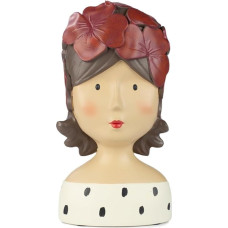 ETC Baden Import Lady Head Dekoratyvinė galva Dekoratyvinis biustas Lady su taškuota apranga ir įdomia gėlių skrybėlaite