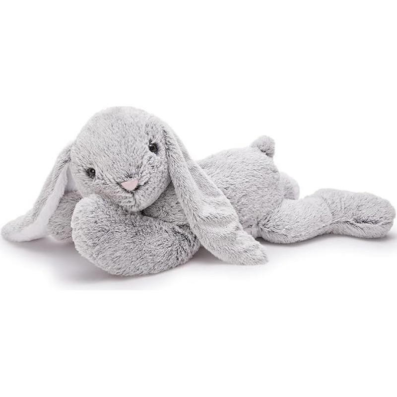 MorisMos 80 cm ilgio milžiniško triušio žaislas XXL, didelis pilkas triušis, minkštas žaislas, minkštas triušis, pliušinė triušio lėlė, gimtadienio, Kalėdų dovana vaikams, kūdikiams