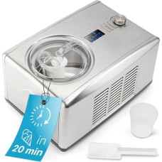 ProfiCook® Ice Cream Maker & Yogurt Maker in One | Ice Cream in 20 Minutes | For up to 1500 ml | Ice Maker with Compressor | for Ice Cream & Frozen Yoghurt | Includes Recipes, Ice Spatula & Measuring