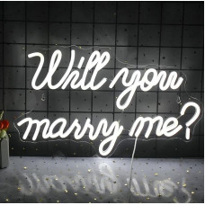 Wanxing Will You Marry Me Neon Sign Will You Marry Me Neon Sign Marry Me White Neon Light Lettering LED Neon Neon Wedding Sign Neon Letters for Proposal Decorations, Wedding Party