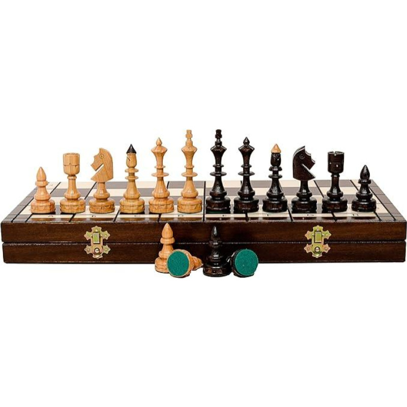 Išskirtinis INDIAN Deluxe 46.5cm / 18.3in Sweet Cherry Wood - puikus medaus išvaizdos rankų darbo medinių šachmatų rinkinys