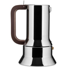 Alessi 6-Cup Espresso Coffee Maker in 18/10 Stainless Steel Mirror Polished with Magnetic Heat Diffusing Bottom