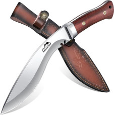 Moontay lauko išgyvenimo peilis VG10 plieno, medžioklinis peilis fiksuotu ašmeniu su dėklu, didelis pilnas Tang Machete Bushcraft kempingo peilis su medine rankena, dovanos vyrams