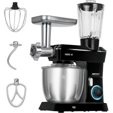 MPM MRK-24 Planetary Food Processor - Multifunctional Kitchen Mixer 4.5 L - Kitchen Appliances Versatile 1400 W - Two Bowls - Includes Meat Grinder and Mixer