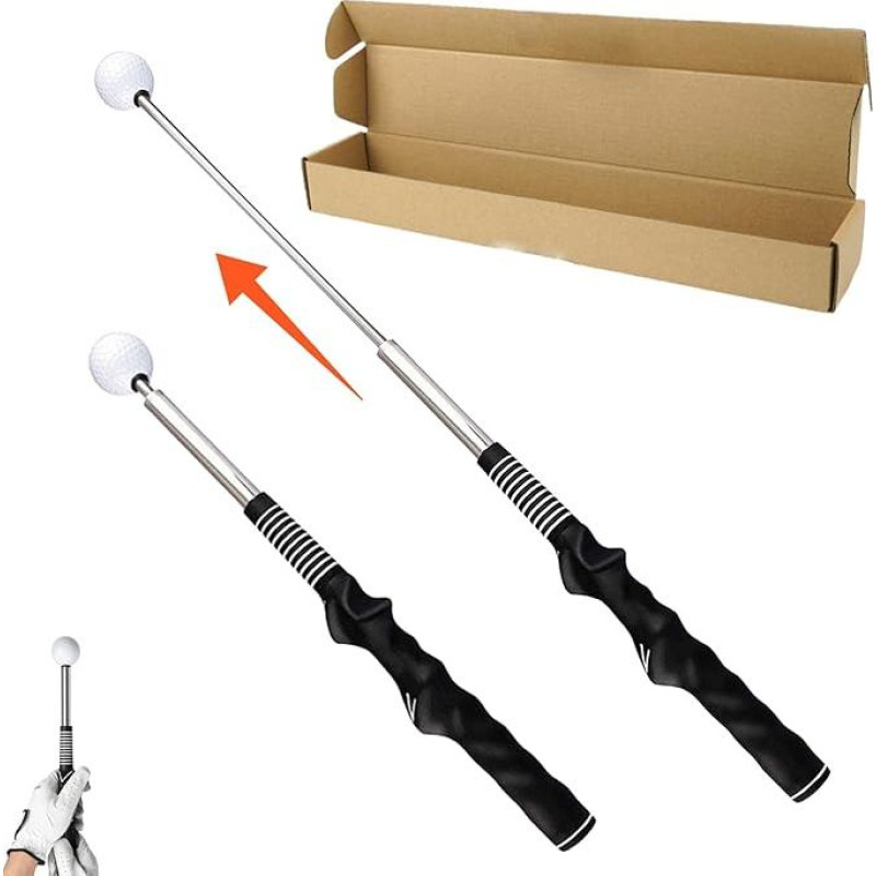 Įtraukiama golfo mokymo priemonė Nešiojamas apšilimo treniruoklis Golfo sūpynės treniruoklis uždarose patalpose, skirtas jėgos, sukibimo ritmo ir lankstumo lavinimui Sūpynės korekcijos pratimai Smūgiavimas