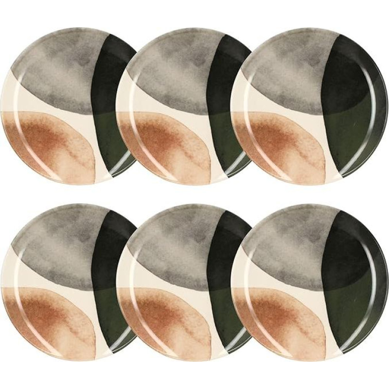 Set of 6 Gaia Plates 26 cm Stoneware
