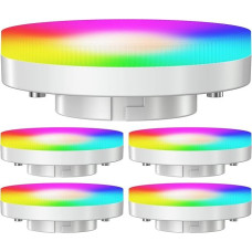 ledscom.de 5 x GX53 LED RGB bulbs, warm white - cold white (2900-6100 K), 6.6 W, 670 lm, 107°, smart home, WiFi, Alexa, matt